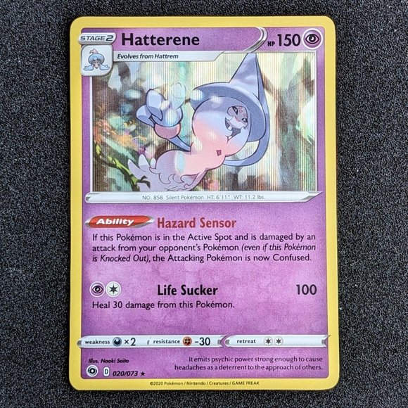 Champion's Path Pokemon Card: Hatterene 020/073, Holo - Picture 1 of 2